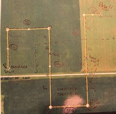 Typical Judge’s Map of TDX track. This dog passed.