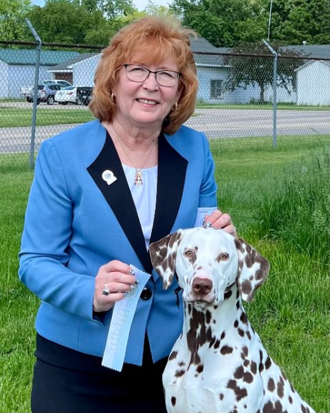 Diana Skibinski with her Dalmatian dog