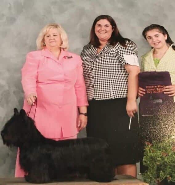 Cheryl Schuman, Meg Smith and Bailey Smith at a dog show